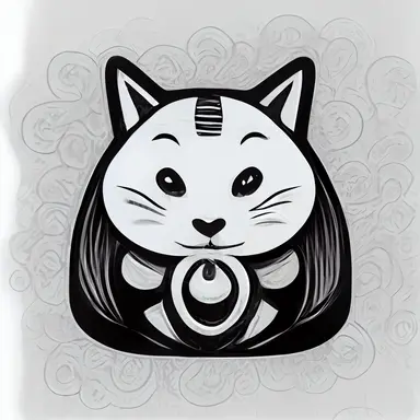 manga style, cartoon style, cat japanese, symbol of good luck, maneki-neko, clipart sticker,--q 2