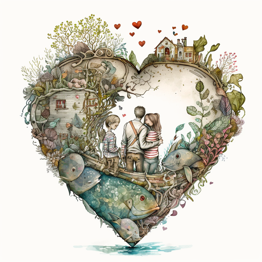 heart fish cliparts