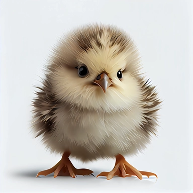 Cute little chicken , macro, clip art, no shadow, white background, hd hdhd, 8k, sharp,