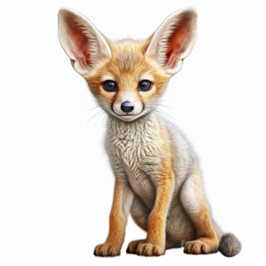 jackal safari baby animal photorealistic clipart,on white background