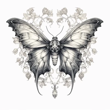 a luna moth, gothic style, sketch, clipart, standalone