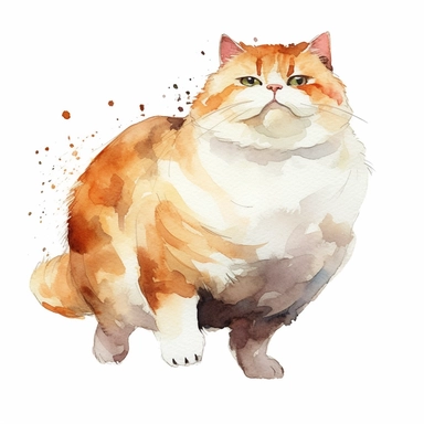 fat cat, cat play, running cat, little cat, sleeping cat, white background, clipart, Object, vector collection, 8k, watercolor