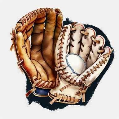 Baseball Gloves Watercolor Clipart, clipart, white background, no watermark, no text, no word