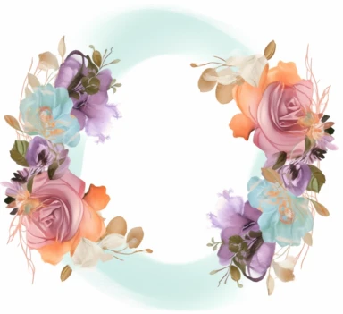 frame banner clipart on the left and right side beautiful flowers like this C:UsersromyaDownloadsclipart34385.png color light turquoise, light rosè, light orange, light purple color