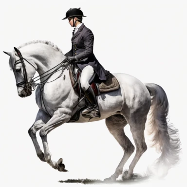 horse rider, clipart, realistic, very detailed, high resolution, white background