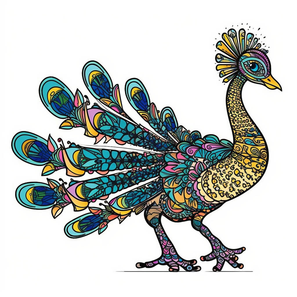 black peacock cliparts