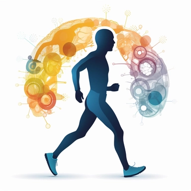 exercise and brain health, clipart, schematic