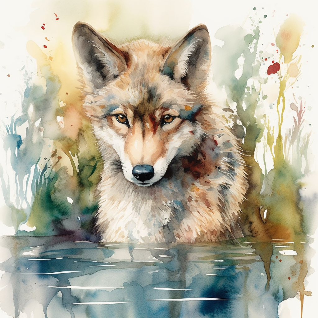 green wolf cliparts