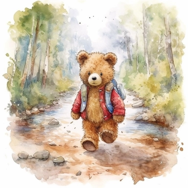 Painting and Illustration Watercolor Print Portrait of a Teddy Bear Taking a Fun Walk in the Woods Wall Art Clipart for Print Art Watercolor Painting Watercolor Appaloosa Teddy Bear Art abd Create a community that celebrates the magical world of watercolor paintings and illustrations featuring teddy bears taking whimsical walks in the woods. Share artwork, techniquesUdal Art for Commercial Use