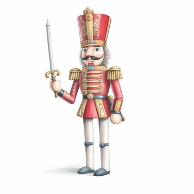 axel scheffler illustration style nutcracker, high definition, 8k, insanely detailed, fine detail, sharp focus, illustration, white background, isolated clipart vector