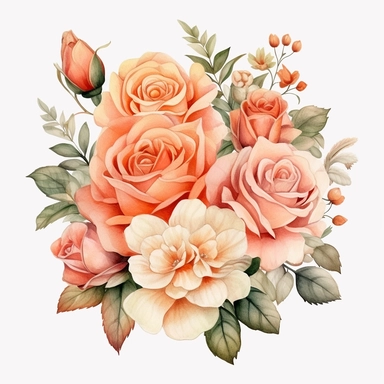 Roses Floral Bouquets clipart
