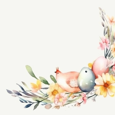 Watercolor easter corner border Clipart, easter, Minimalist Flowers Watercolor, Separated design, 8k