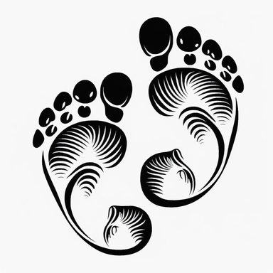 black and white baby feet clipart unique