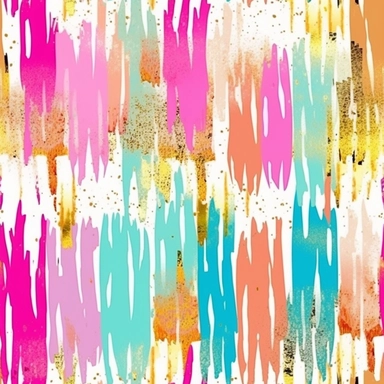 Rainbow Pastel Paint Strokes Clipart, with gold glitter and silver foil