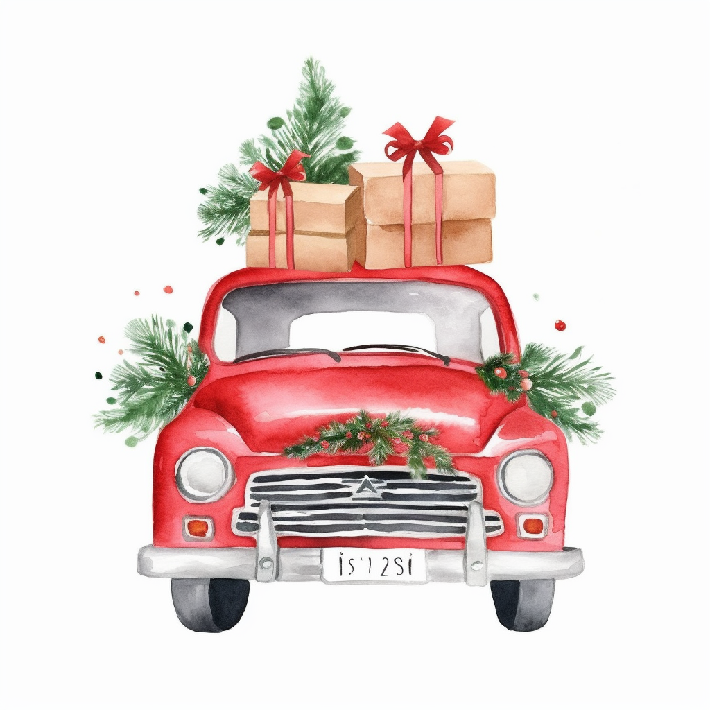christmas truck cliparts