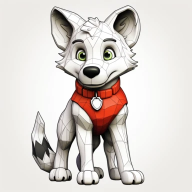 fox, clipart, coloring book page, full body shot, minimal lines
