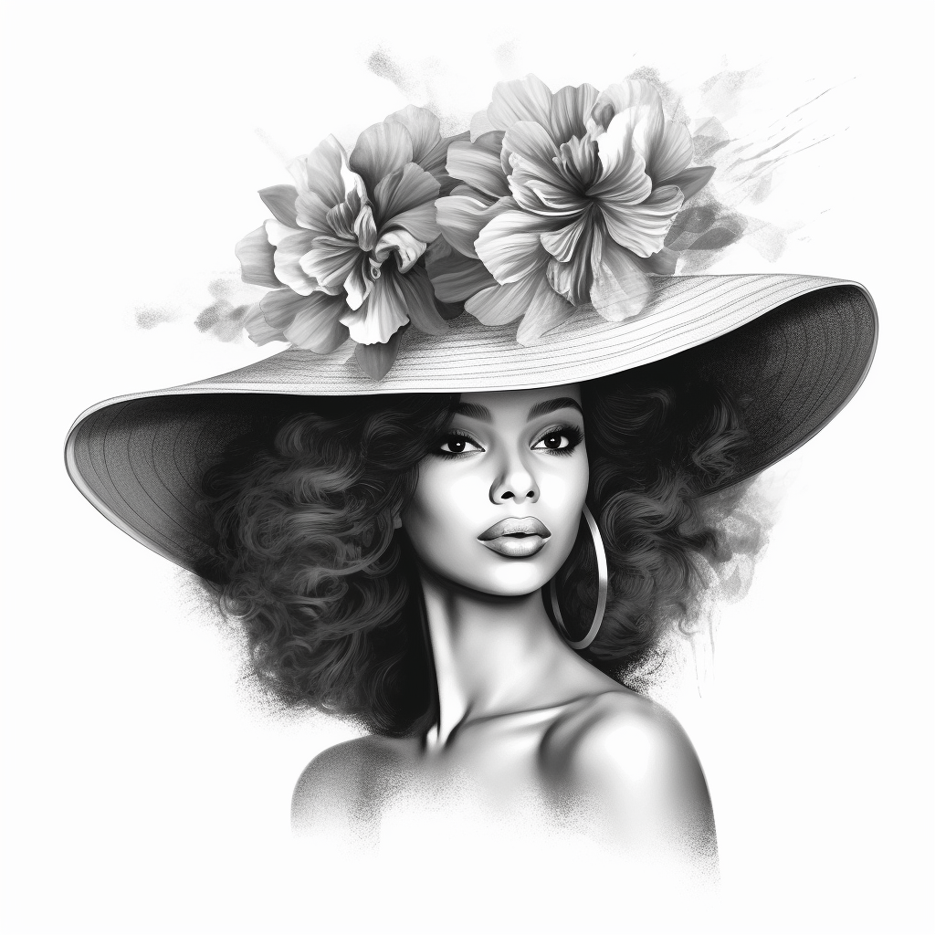 black white flower clipart