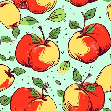 clip art apples on a nutral background spaced appart