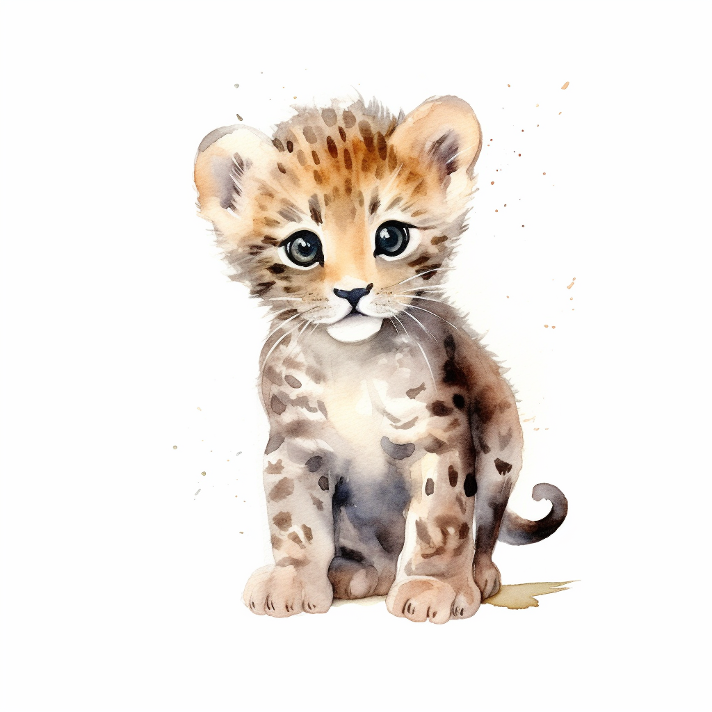 baby leopard cliparts