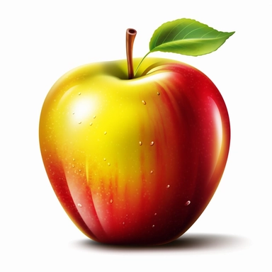 clipart, red green and yellow apple, white background