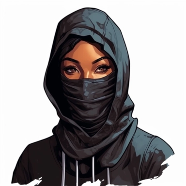 clipart, anime style urban black women balaclava ski masks aesthetic, rap aesthetics, rapcore, techwear streetwear luxury fashion centered with margins on a isolated background