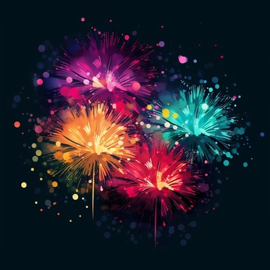 fireworks colorful clipart
