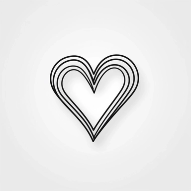A black and white heart on a white background.
