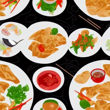vector clipart kitchen chinese food collection black and white