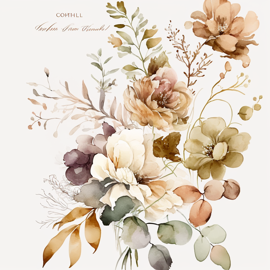 autumn flowers cliparts
