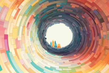 a close up of a infinite loop tunnel on a white background, james gilleard and james jean, escher, trending on artisation, connectedness, scutoid, mit technology review, by Sam Spratt, dan mcpharlin : : ornate, wormholes, tetris, monolithic, stylized stl, clipart icon, simple 4 colors from gray to metalic blue, vector-based, sharp border, plane color and very define, high quality, digital art, 8k resolution, masterpiece, congruent, amazing, incredible, awe-inspiring, mind-blowing, masterful, int