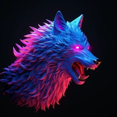 Create a colourful realistic wolve with a neon aesthetic in a bioscience-themed setting. in the style of unreal engine 5 The wolf should be depicted with a majestic and powerful presence, with a vibrant mane showcasing a range of bright and glowing colours. The neon effect should extend to the wolfs eyes, giving them an otherworldly glow. The bioscience setting should incorporate elements such as DNA strands, microscopic cells, and intricate molecular structures, forming a visually captivating b