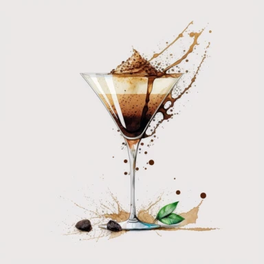 clipart espresso martini, cocktail, no text, White background in PNG file