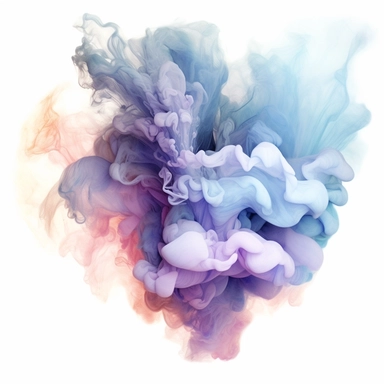 smoke blue colors, clipart, intense white and deep pastel colors, dnd, watercolor, no background, isolated on a white background, self contained, well defined edges, by amy sol and magali villeneuve and susan bourdet and ross tran, spaced out, glowy, intricate, 8k