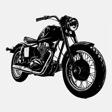 Motorcycles car clip art, black and white, very simple, logo design, clip art
