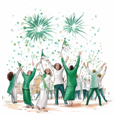 14 august celebration Clipart, white background, no text, no caption