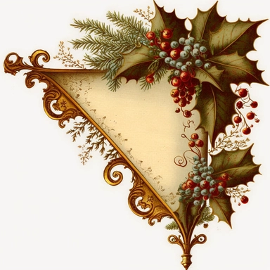 vintage Christmas decorative corner clipart