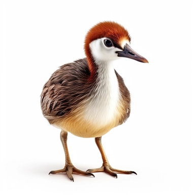 african jacana safari baby animal photorealistic clipart,on white background