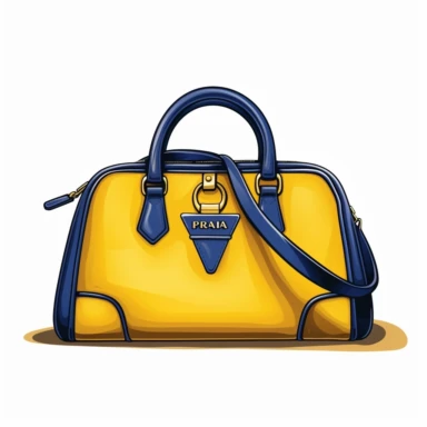 royal blue and mustard yellow Prada purses with white background, isolated images 300dpi vector clipart
