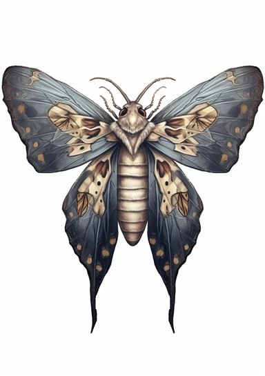 Skull Moth Clipart on white background, death's head moth, realistic, details, high resolutions, white background