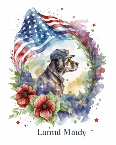 memorial day clip art, watercolor, detailed, white backgound, Super-Resolution, Megapixel, 32k