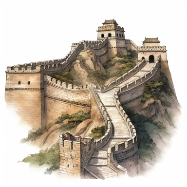 great wall of china, clipart