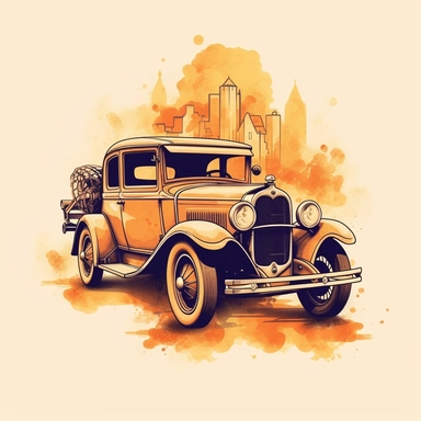 Vintage car illustration in png clipart, T - shirt design graphic, sublimation