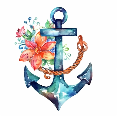 watercolor anchor clip art
