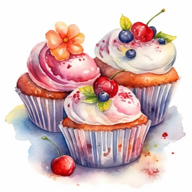 An intricately detailed watercolor clipart illustration displaying an ultra-realistic [specific design idea, like  cupcakes decorated with an inscription for mom  ], isolated on a white background, in the style of ultra-detailed watercolor clipart illustrations, HDR watercolor clipart illustrations, 32K watercolor clipart illustrations, hyperrealistic watercolor clipart illustrations, ultra-intricate watercolor clipart illustrations, high-resolution watercolor clipart illustrations, high-definit