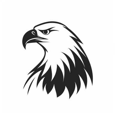 bald eagle svg icon - monoline design white background simple clip art
