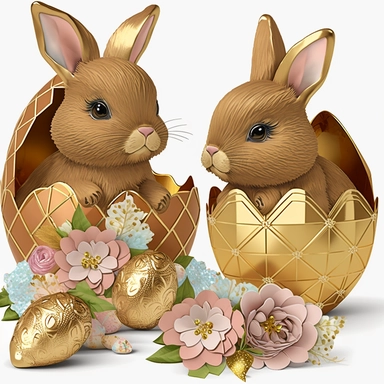 ?,easter, clipart, cutest, gold foil,