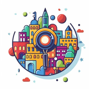 clipart, a logo themed around find my business. i own a local seo marketing agency. white background , no words