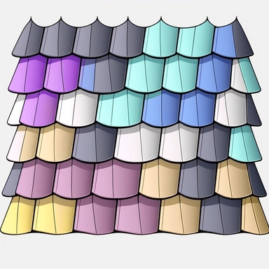 roof shingle texture, texture graphic, clipart style, vector, logo, cute, golden, purple, teal, pink, lite blue, picture book style, children's lesson book, captivating, kid friendly cute character, black and white, coloring book style, cartoon style, vector image, simple, line art style, character, white background