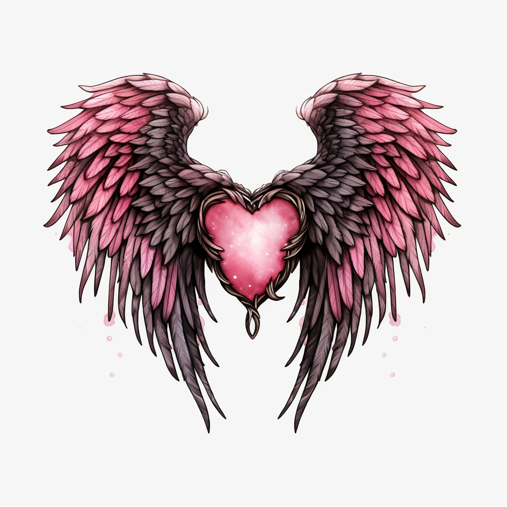 heart with wings clipart