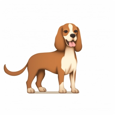 real dog, brown white background, sticker, clipart, high resolution
